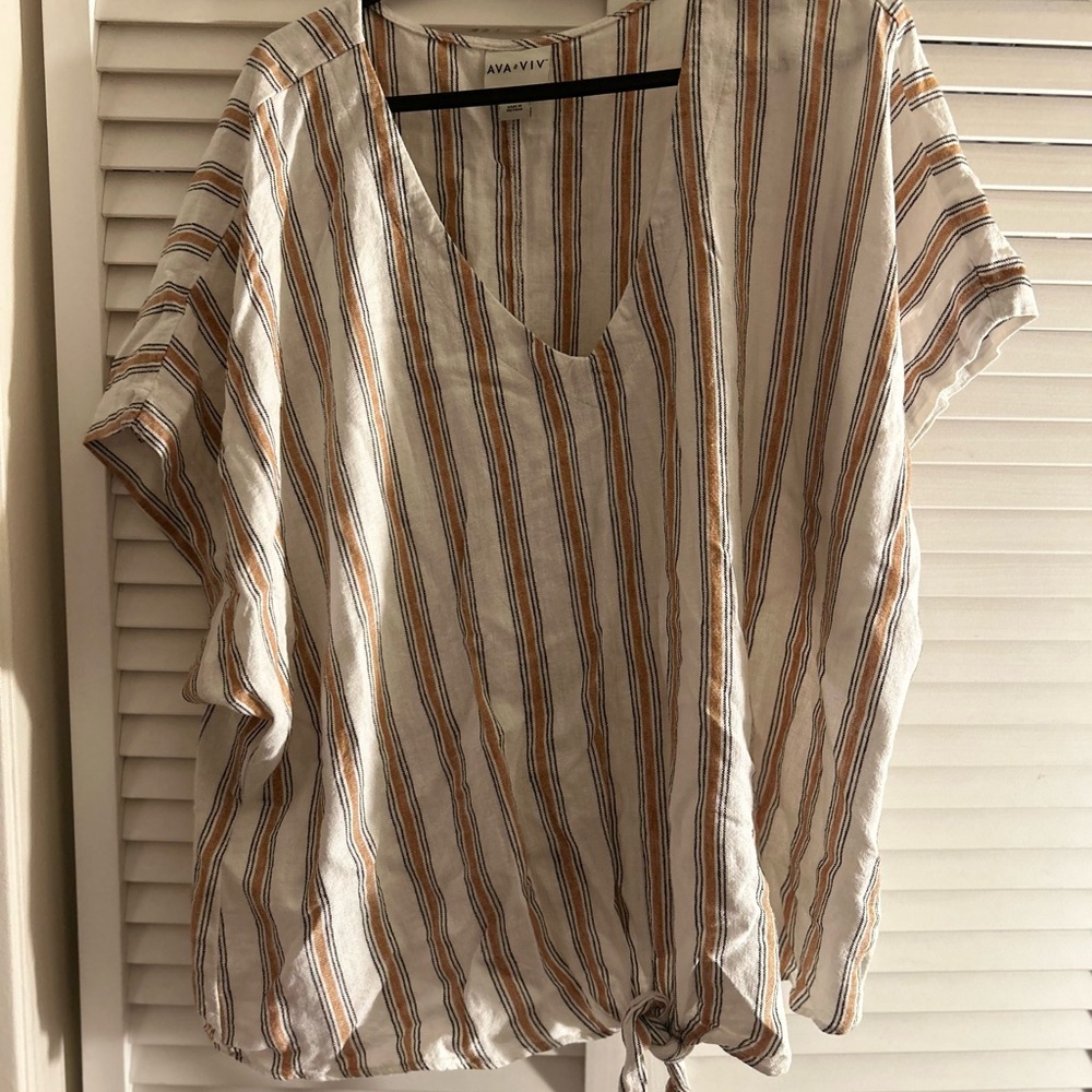 Ava & Viv Multicolor Striped Top